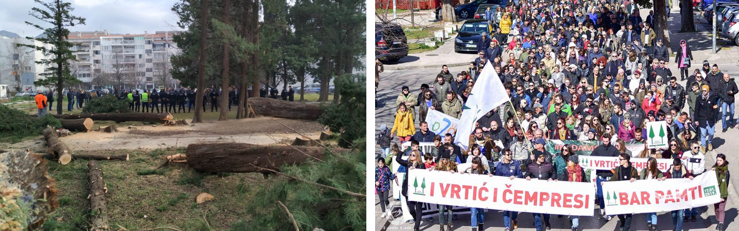 6 Protesti u Baru zbog sječe parka čempresa 2019