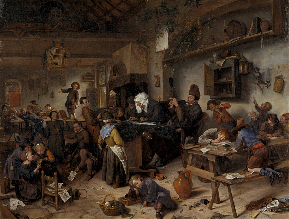 1670 Jan Steen seoska skola u Holandiji istorija škole