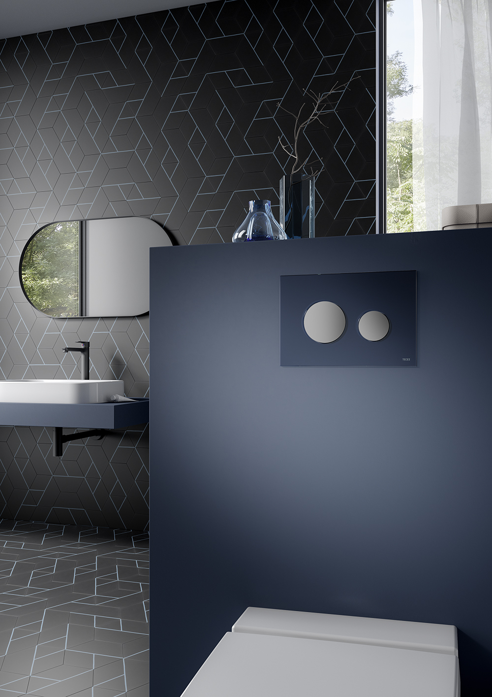 M TECEloop 9240615 Glass Evening blue 9240666 Bright chrome 201214